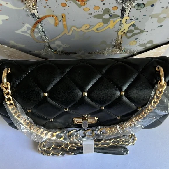 BADGLEY MISCHKA Diamond Quilted & Studs On Cover Crossbody - Picture 12 of 14